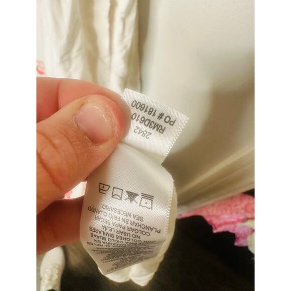 SPLENDID White Pink Cotton Colorful Trim Riviera Maxi Dress Size Extra Large - Picture 11 of 12